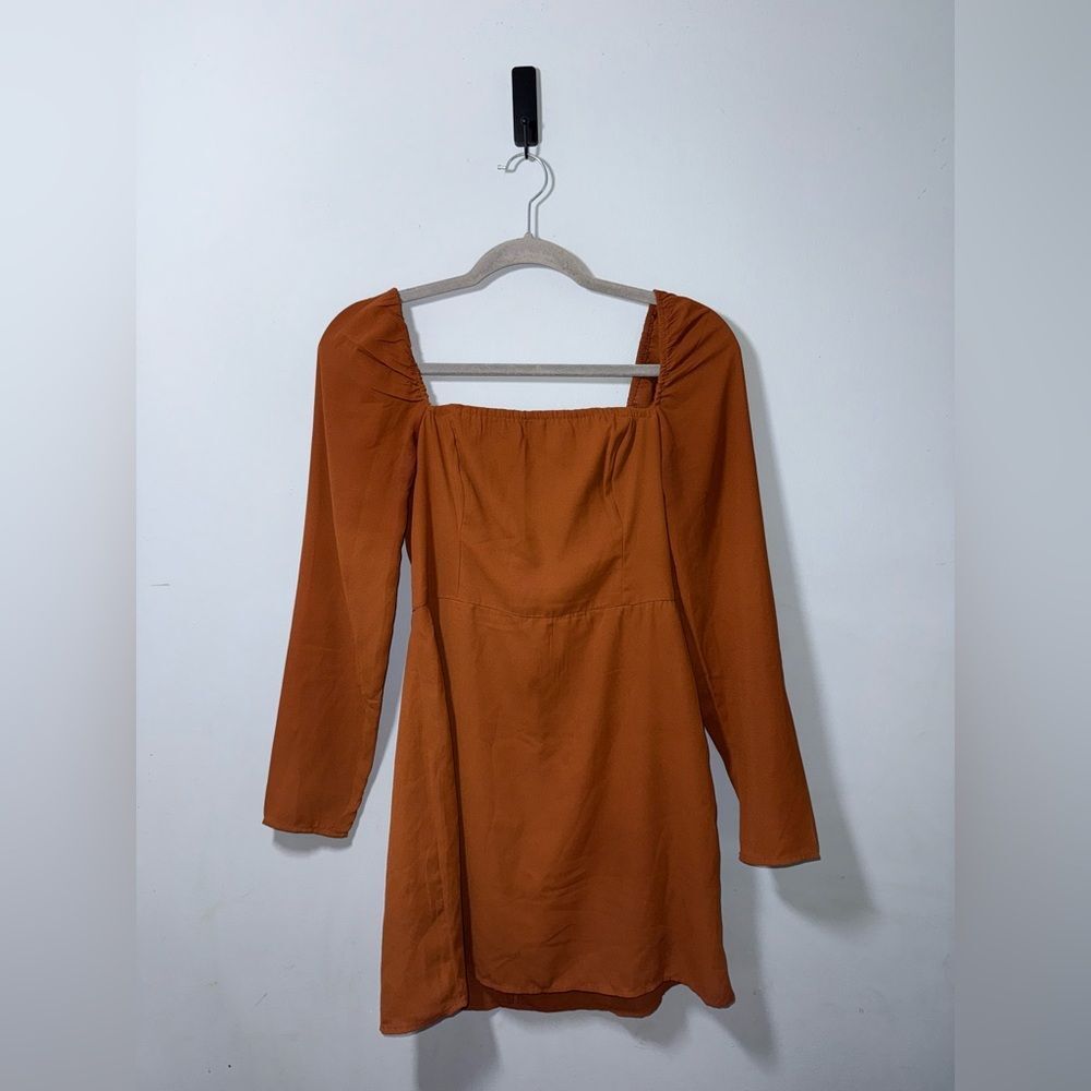 Abercrombie & Fitch women’s Long-Sleeve Poplin Babydoll Mini Dress Small EUC